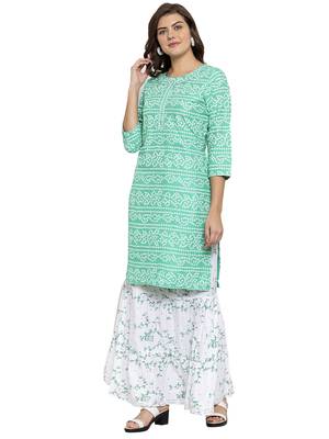 Green printed cotton kurtas-and-kurtis 1