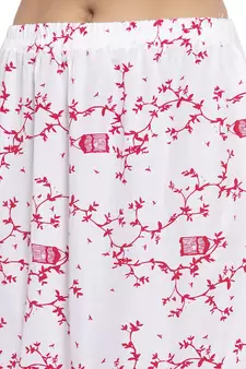 Magenta printed cotton kurtas-and-kurtis