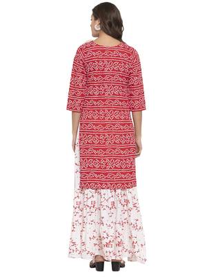 Red printed cotton kurtas-and-kurtis 2