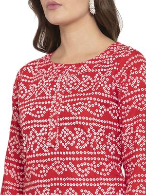 Red printed cotton kurtas-and-kurtis 4