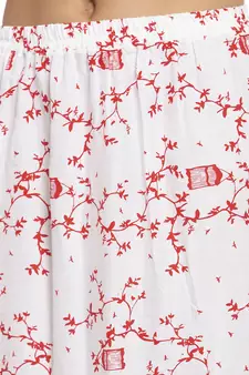 Red printed cotton kurtas-and-kurtis