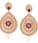Maroon diamond earrings