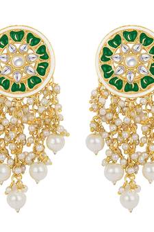 Green pearl earrings