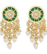 Green pearl earrings