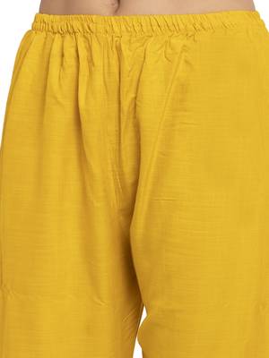 Mustard plain rayon kurtas-and-kurtis 5