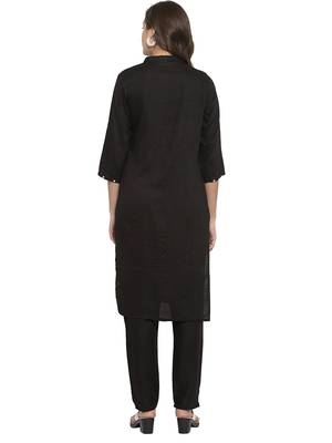 Black plain rayon kurtas-and-kurtis 2