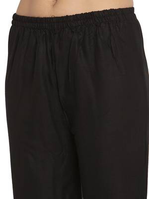 Black plain rayon kurtas-and-kurtis 5