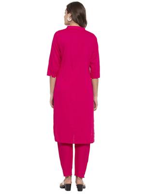Magenta plain rayon kurtas-and-kurtis 2