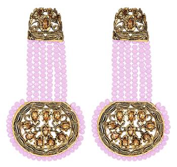 Pink crystal earrings 1