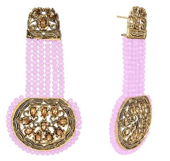Pink crystal earrings 2