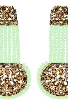 Green crystal earrings