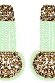 Green crystal earrings