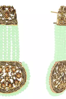 Green crystal earrings