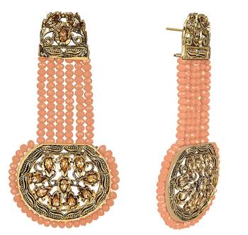 Pink crystal earrings 2