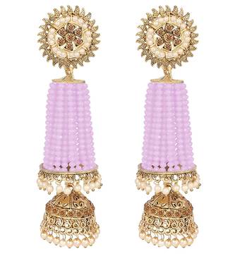 Pink crystal earrings 1