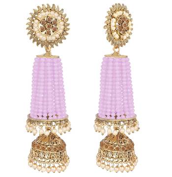 Pink crystal earrings 2