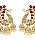 Maroon diamond earrings