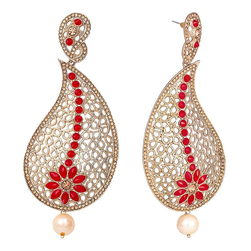 Red diamond earrings