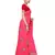 Pink Floral Embroidered Art Silk Saree With Blouse For Women