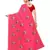 Pink Floral Embroidered Art Silk Saree With Blouse For Women