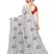Grey Floral Embroidered Art Silk Saree With Blouse For Women