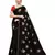 Black Floral Embroidered Art Silk Saree With Blouse For Women