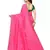 Pink Stone Work Embroidered Art Silk Saree With Blouse For Women