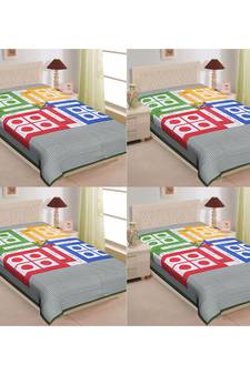 Texstylers 100% Cotton Printed Jaipuri Single Bedhseet(Pack of 2)