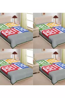 Texstylers 100% Cotton Printed Jaipuri Single Bedhseet(Pack of 2)