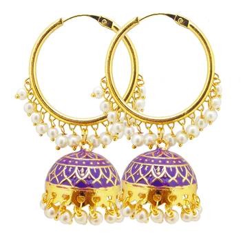 Purple pearl earrings 1
