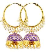 Purple pearl earrings