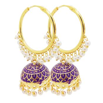 Purple pearl earrings 2
