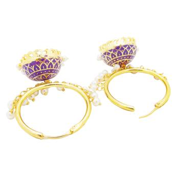 Purple pearl earrings 3
