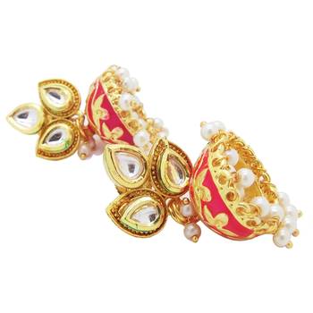 Pink pearl earrings 2