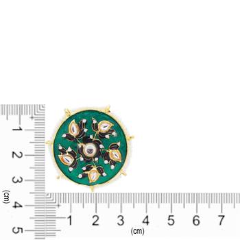 9blings green kundan pearl earrings studs 4