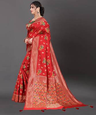 Latest Designer Jacquard Banarasi silk Woven  saree with Blouse 2