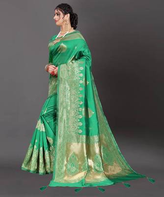 Latest Designer Jacquard Banarasi silk Woven  saree with Blouse 2
