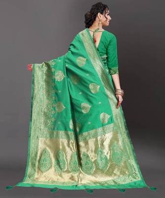 Latest Designer Jacquard Banarasi silk Woven  saree with Blouse 3