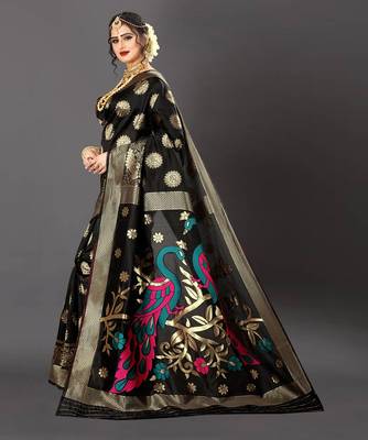 Latest Designer Jacquard Banarasi silk Woven  saree with Blouse 2