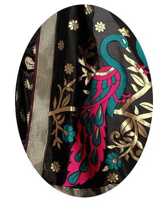 Latest Designer Jacquard Banarasi silk Woven  saree with Blouse 4