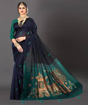 Latest Designer Jacquard Banarasi silk Woven  saree with Blouse 1