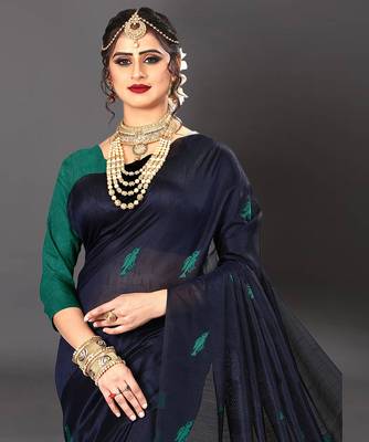 Latest Designer Jacquard Banarasi silk Woven  saree with Blouse 4