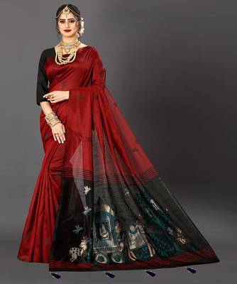 Latest Designer Jacquard Banarasi silk Woven  saree with Blouse 1