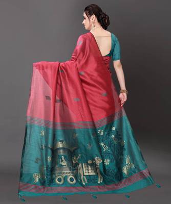 Latest Designer Jacquard Banarasi silk Woven  saree with Blouse 4