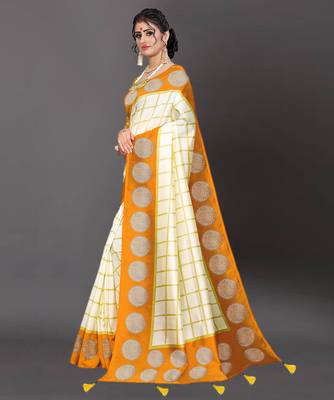 Latest Designer Cotton blend Art silk Printed saree with Blouse 2