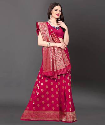 Latest Designer Jacquard Banarasi silk Woven  saree with Blouse 1