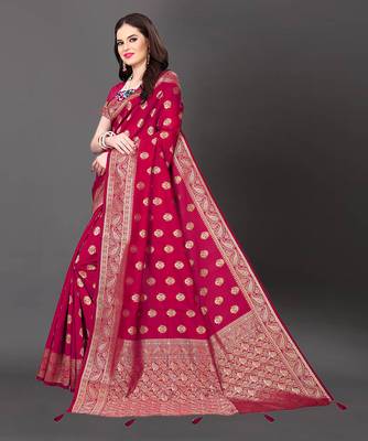 Latest Designer Jacquard Banarasi silk Woven  saree with Blouse 2
