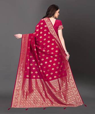 Latest Designer Jacquard Banarasi silk Woven  saree with Blouse 3