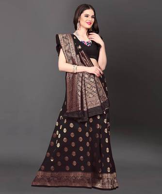 Latest Designer Jacquard Banarasi silk Woven  saree with Blouse 1
