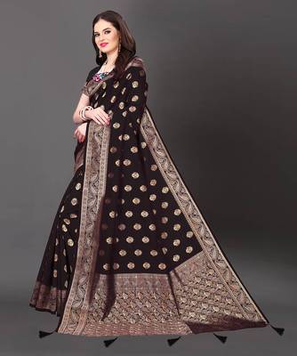 Latest Designer Jacquard Banarasi silk Woven  saree with Blouse 2
